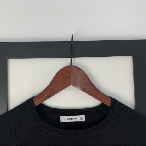 Zara Black Knit Lightweight Sweater Size Small - Picture 2 of 10